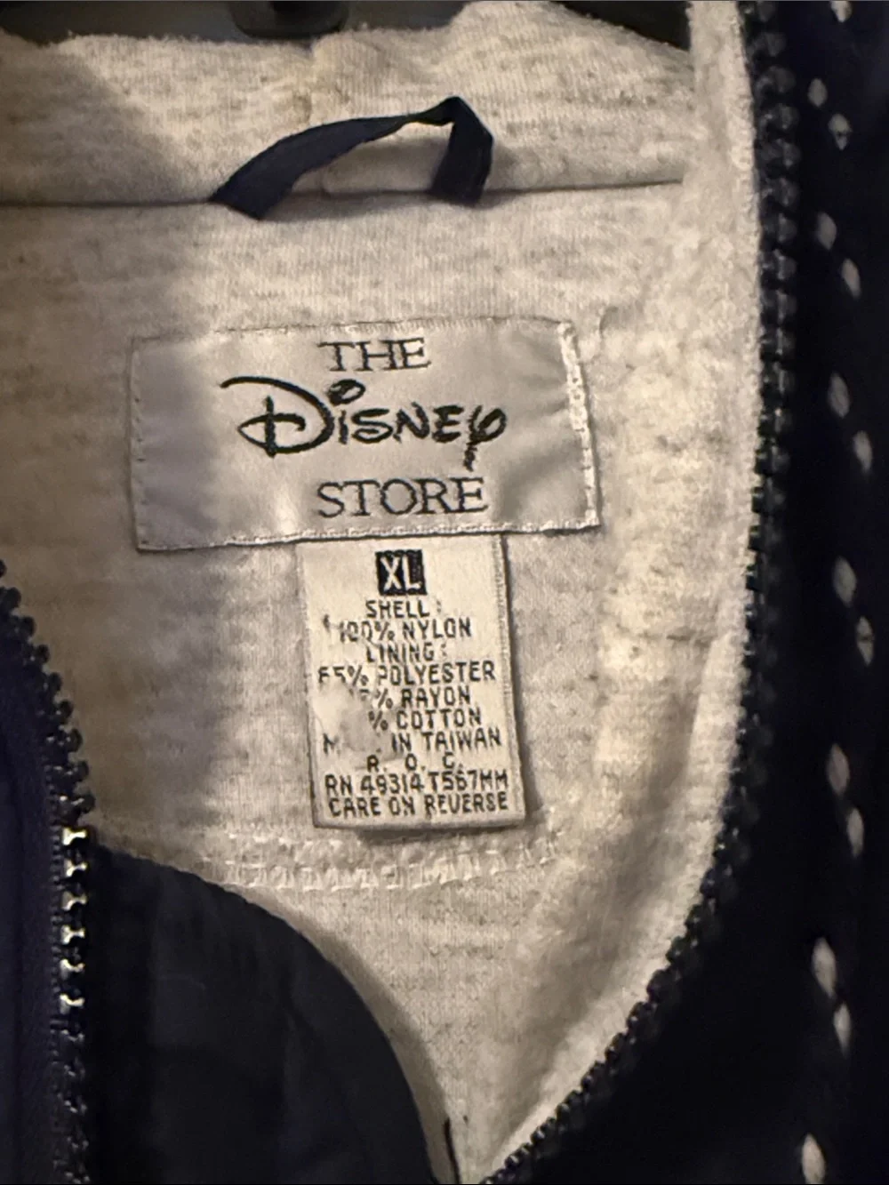 Disney Navy Hooded Rain Jacket with Mickey Embroidery